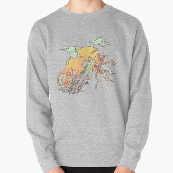 Strange Cat And Snake Surreal Art Pullover Sweatshirt