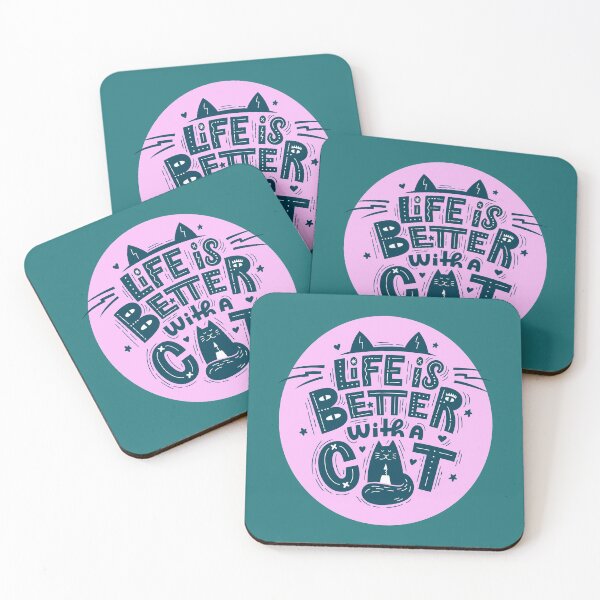 Item preview, kitty quote Life is Better with a Cat  designed and sold by TheSimpleMan.