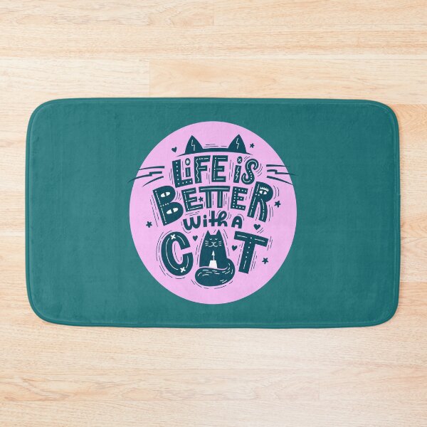 Item preview, kitty quote Life is Better with a Cat  designed and sold by TheSimpleMan.