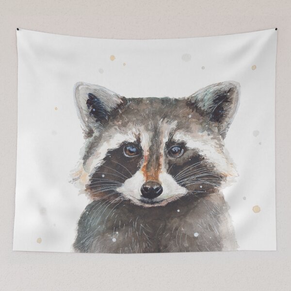 Item preview, Racoon portrait designed and sold by DoraKorenyPaintings.
