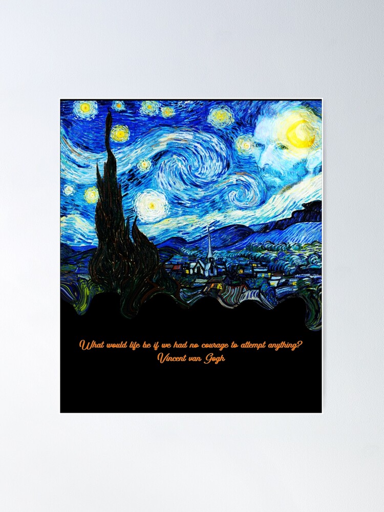 Alternate view of Vincent Van Gogh Art Starry Night, Creative Artist Painting Poster