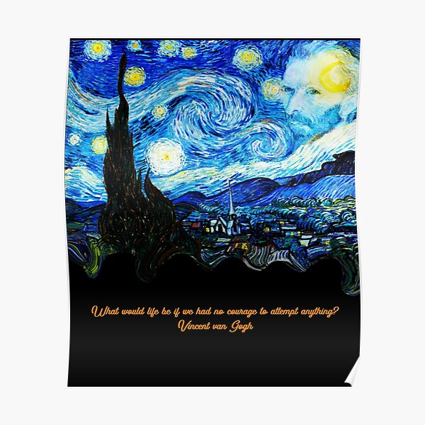 Vincent Van Gogh Art Starry Night, Creative Artist Painting  Poster