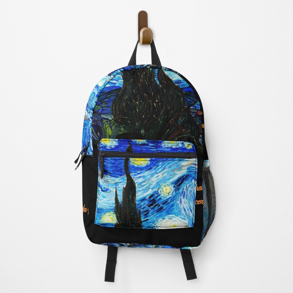 Vincent Van Gogh Art Starry Night, Creative Artist Painting on a backpack