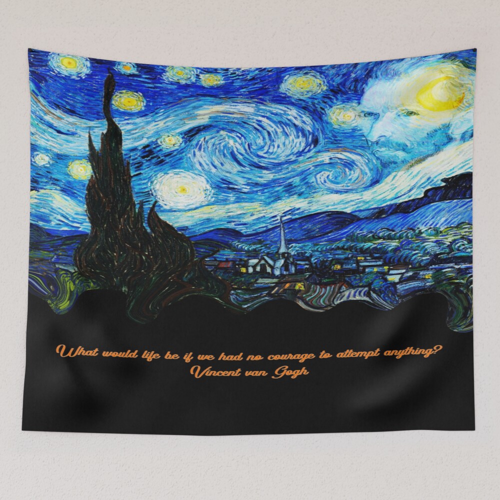 Vincent Van Gogh Art Starry Night, Creative Artist Painting on a tapestry