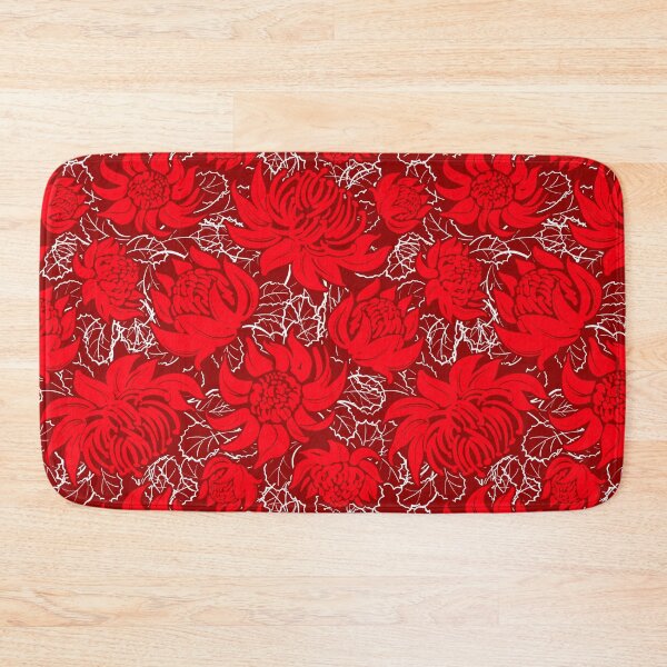Item preview, Waratah flowers on dark red background designed and sold by Irina Ivanova.