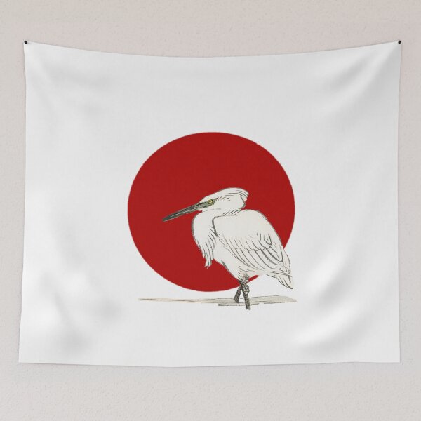 Item preview, Japanese Flag - Snowy Egret designed and sold by weavernap.