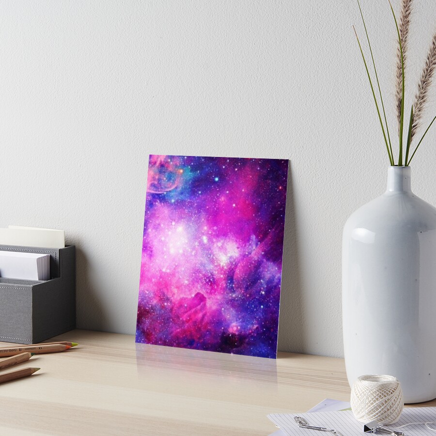 Nebula Pink Purple And Blue Stars And Galaxies Universe Design Art Board Print By Jollykrogers 9904