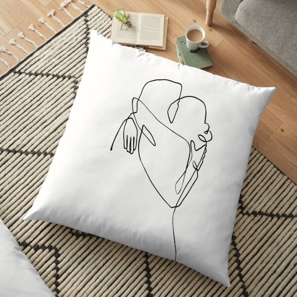 Love Hug - Line Art Floor Pillow