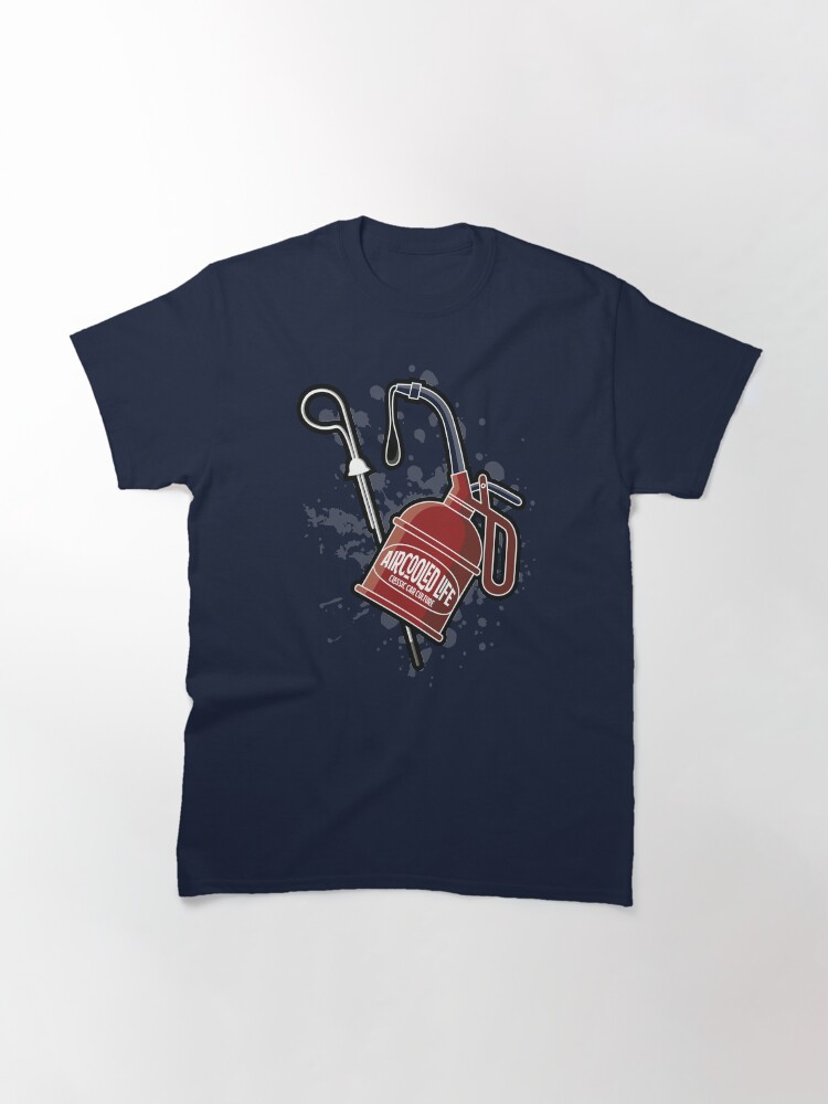 Thumbnail 3 of 7, Classic T-Shirt, Oil is Aircooled Life - Oil Can Dip Stick Design designed and sold by Joemungus.