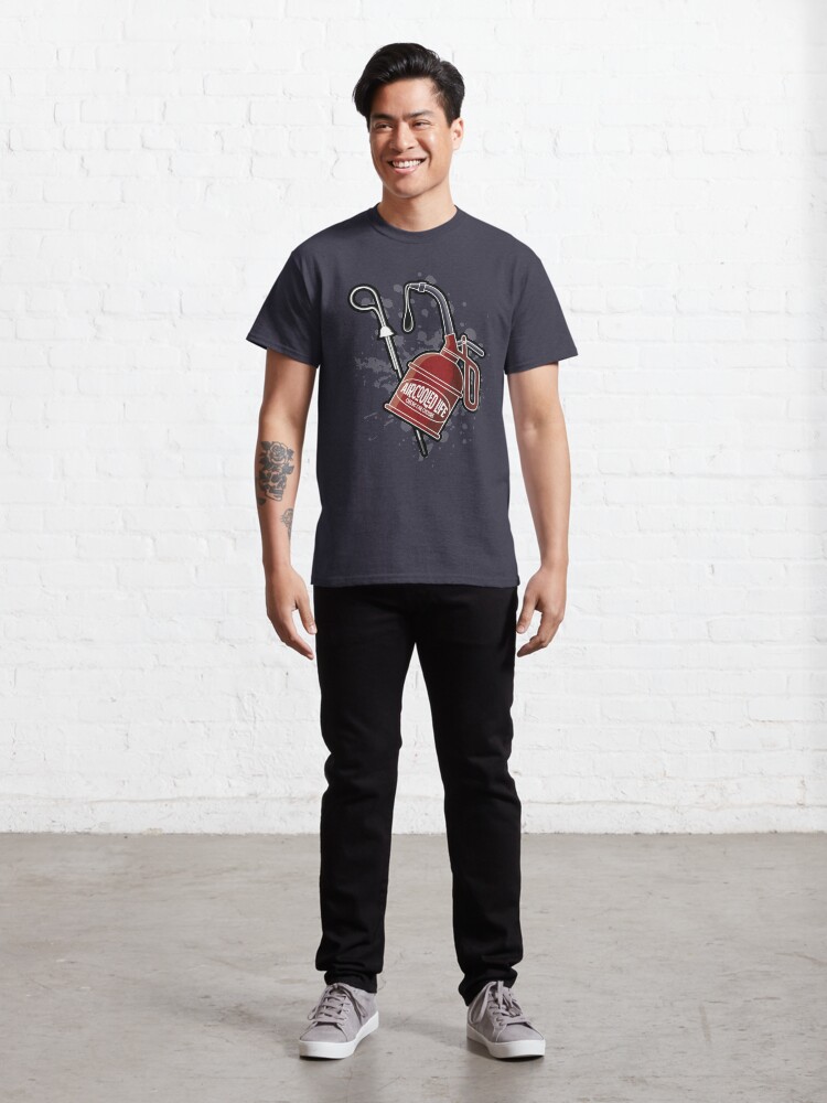 Alternate view of Oil is Aircooled Life - Oil Can Dip Stick Design Classic T-Shirt