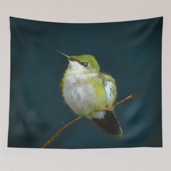 Item preview, Hummingbird Painting - Cute Original Bird Art designed and sold by alpendesigns.