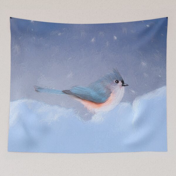 Item preview, Tufted Titmouse Painting - Cute Original Bird Art designed and sold by alpendesigns.