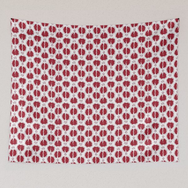 Item preview, Red modern pomegranate pattern designed and sold by KarinaKalina.