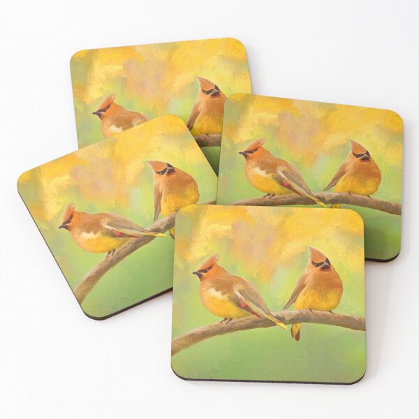 Item preview, Cedar Waxwing Painting - Cute Original Bird Art designed and sold by alpendesigns.