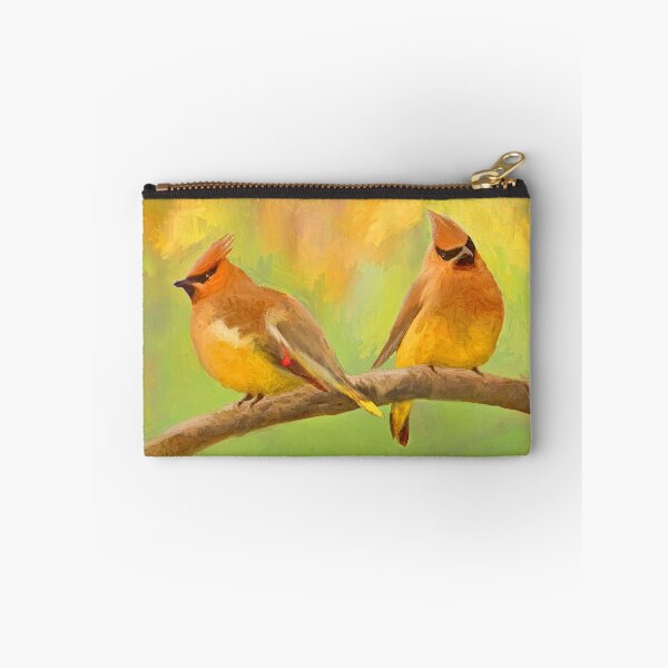 Item preview, Cedar Waxwing Painting - Cute Original Bird Art designed and sold by alpendesigns.