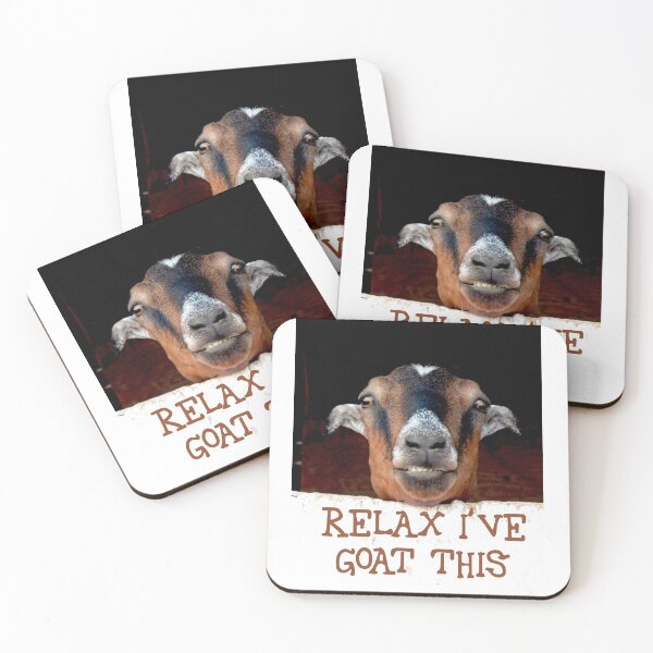 Item preview, relax I goat this, fun goat, smiling goat,  designed and sold by Stephanie  Skeem.
