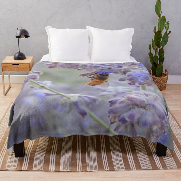 Item preview, bee on purple flower, lavender plant designed and sold by Stephanie  Skeem.