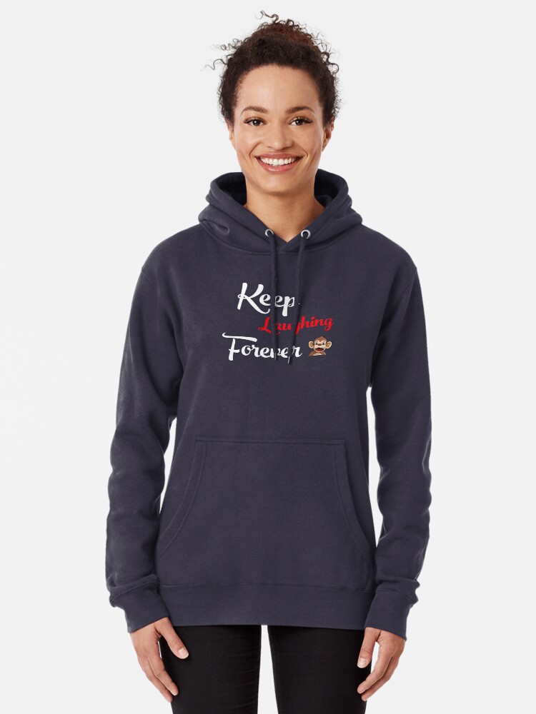 Alternate view of Keep Laughing Forever Monkey Pullover Hoodie