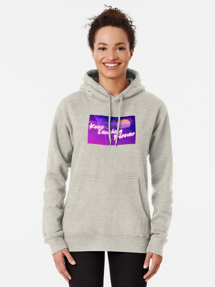 Alternate view of Keep Laughing Forever 80's Style Pullover Hoodie