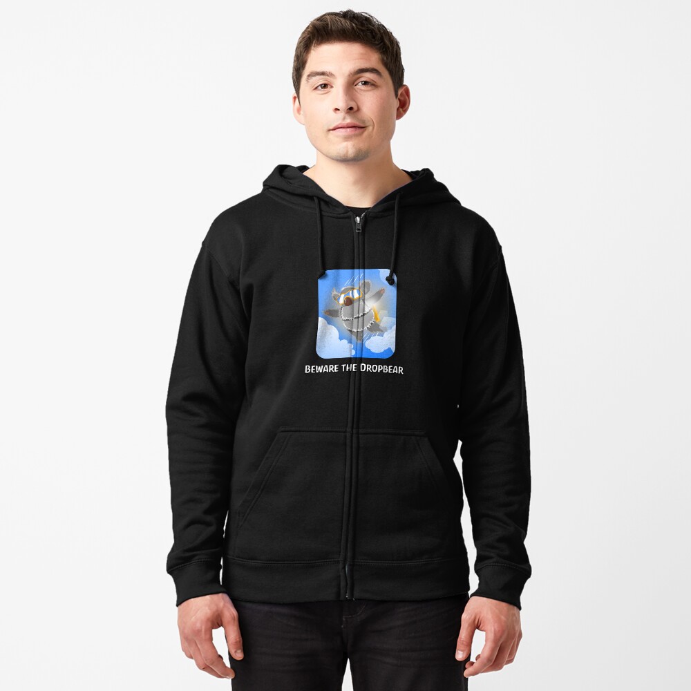 Aussie Drop Bear Zipped Hoodie