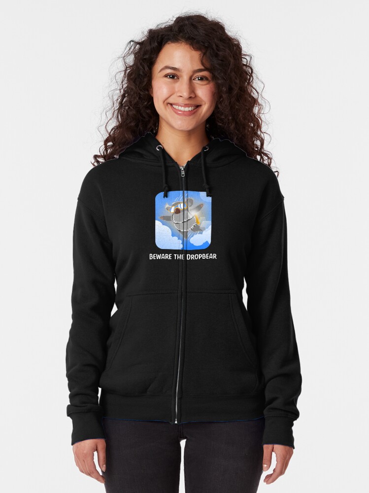Alternate view of Aussie Drop Bear Zipped Hoodie