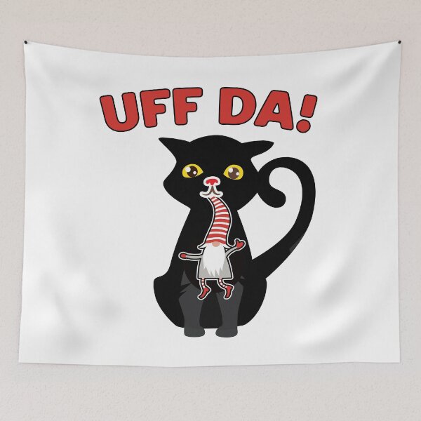 Item preview, Uff Da! Funny Shirt Cat Catching Gnome Norwegian American designed and sold by funnytshirtemp.