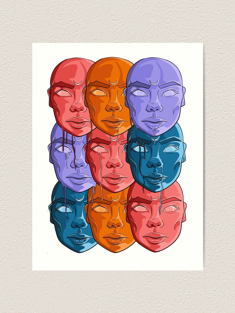 Too Many Faces Art Print By Thefallenson Redbubble