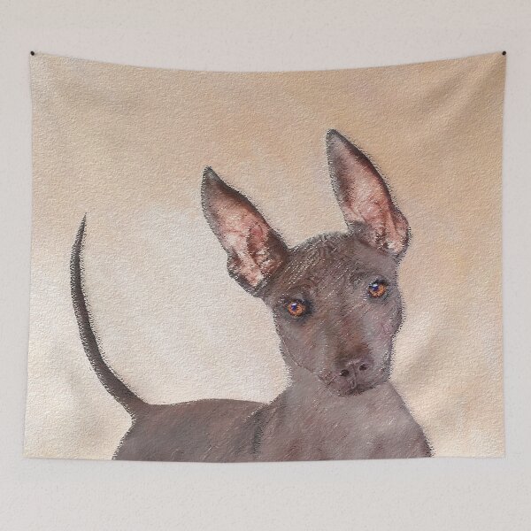 Item preview, Xoloitzcuintli Painting - Cute Original Dog Art designed and sold by alpendesigns.