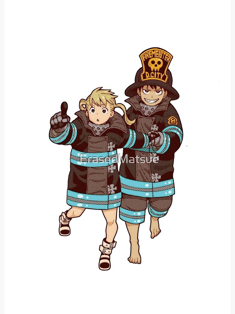 Fire Force Shinra And Maka Art Board Print By Erasedmatsue Redbubble