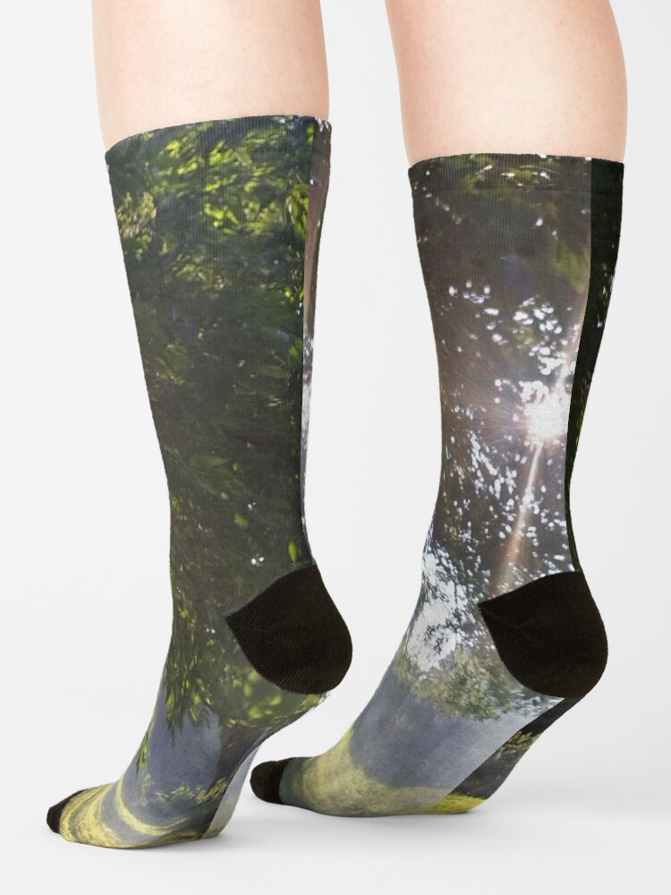Alternate view of M.I. #11 |☼| Smoky Tree Sun Rays - Landscape Shot (Pearson Park) Socks