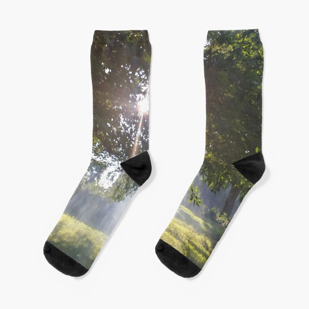 M.I. #11 |☼| Smoky Tree Sun Rays - Landscape Shot (Pearson Park) Socks