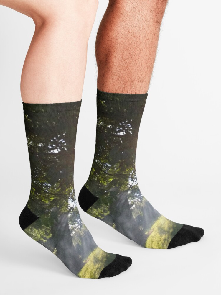 Alternate view of M.I. #11 |☼| Smoky Tree Sun Rays - Landscape Shot (Pearson Park) Socks