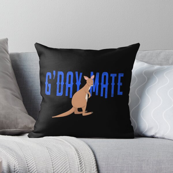 G'Day Mate Australia Cute Kangaroo Throw Pillow