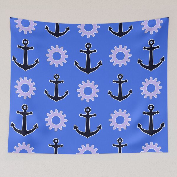 Item preview, David Rose Designs - Nautical 3 (blue and lilac, with black anchor) designed and sold by Sartabanfi.
