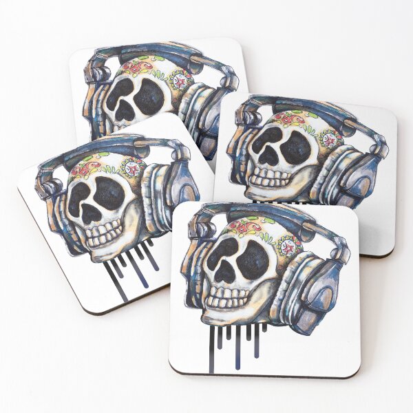 Item preview, Skull with Headphones designed and sold by narenz03.
