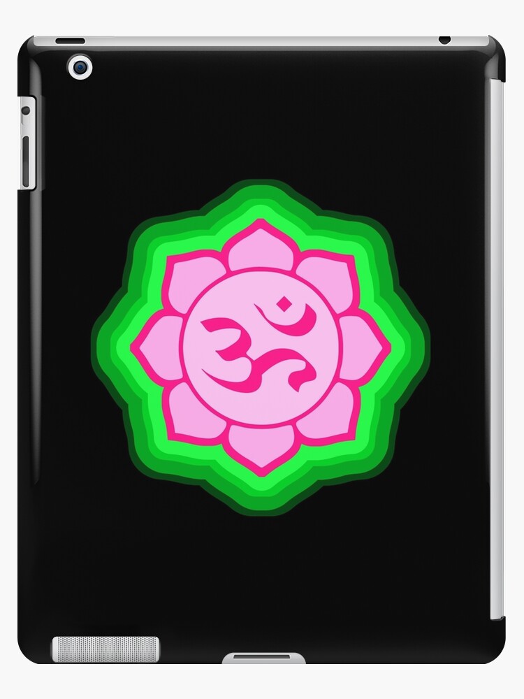 Peaceful Pink Growing Green Lotus Flower Om Colorful Buddhist Symbol Ipad Case Skin By Elizadearg Redbubble