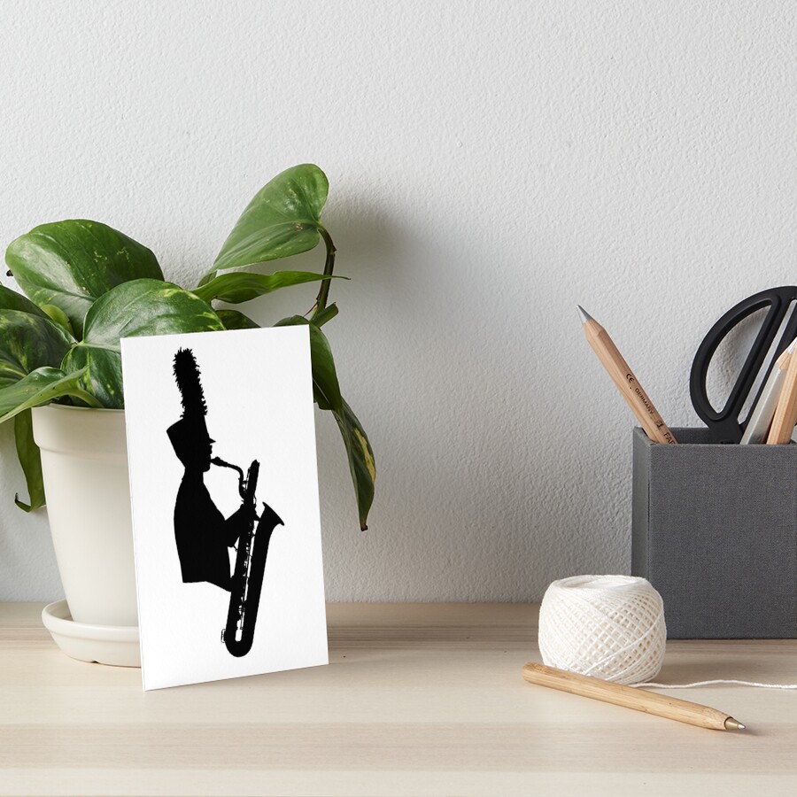 "Marching Band Bari Sax" Art Board Print by Vistascribe Redbubble