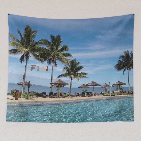 Item preview, FIJI Islands Paradise Palms con Fiji Brown Text designed and sold by KarenBarron.