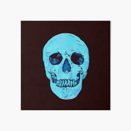 Blue Skull Art Board Prints Redbubble - roblox cyan skeleton face