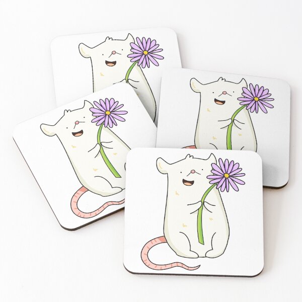 Item preview, Kawaii White Mouse With Flower designed and sold by kawaiilife.