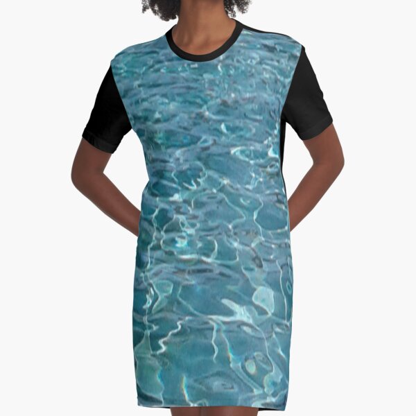 FIJI Islands Resort Blue Graphic T-Shirt Dress
