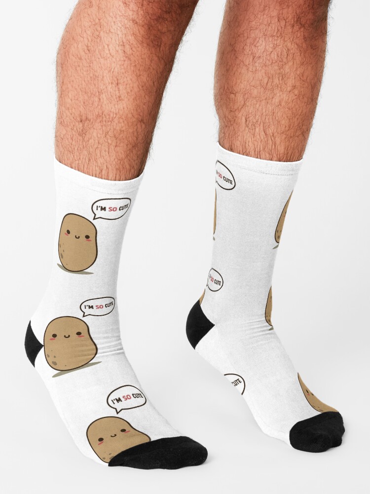 "I'm so cute potato" Socks by clgtart Redbubble