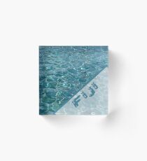 FIJI Islands Resort Blue with Fiji Text Acrylic Block