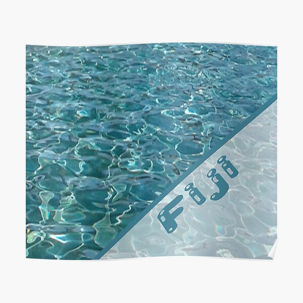 FIJI Islands Resort Blue with Fiji Text Poster