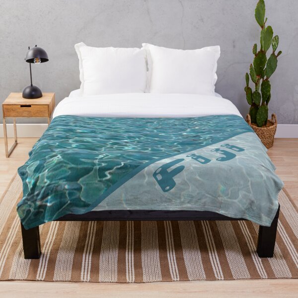 FIJI Islands Resort Blue with Fiji Text Throw Blanket