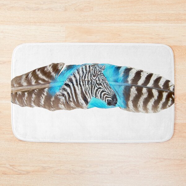 Item preview, zebra, painted feather,  designed and sold by Stephanie  Skeem.