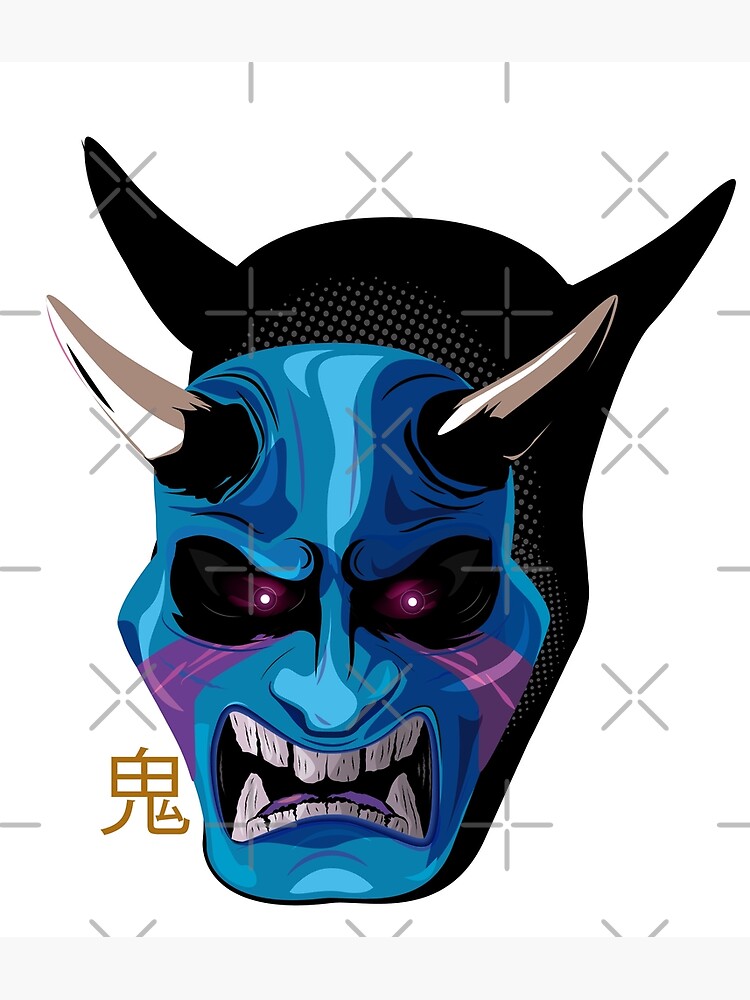 Japanese Oni Ogre Mask Art Print For Sale By Dirtdiver06 Redbubble