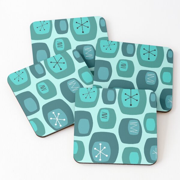 Item preview, Mid Century Modern Oblongs Turquoise designed and sold by thepixelgarden.