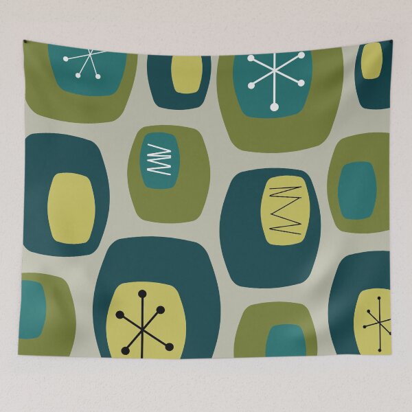 Item preview, Mid Century Modern Oblongs Olive Green designed and sold by thepixelgarden.