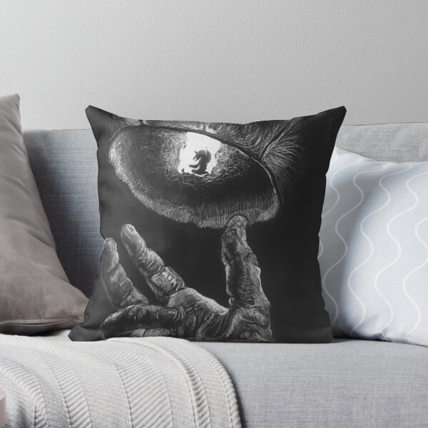Hand letting go of Chinese Lantern Throw Pillow